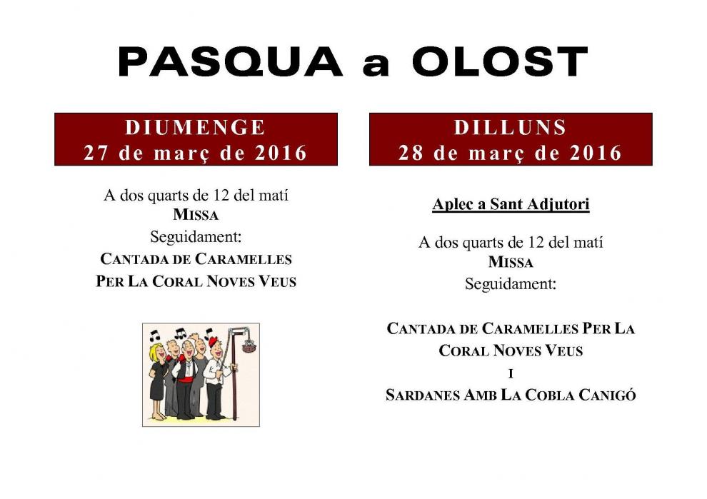 Programa d'actes durant la Setmana Santa